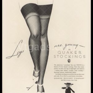 1938 Quaker Hosiery Vintage Ad - George Petty Art
