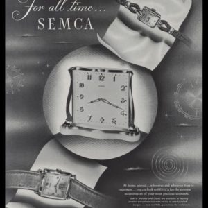 1947 SEMCA Watches and Clocks Vintage Ad - "For All Time"