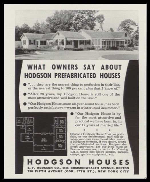 1936 Hodgson Houses Vintage Ad