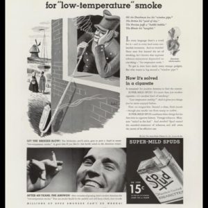 1936 Spud Cigarettes Vintage Ad -Vladimir Bobri Art