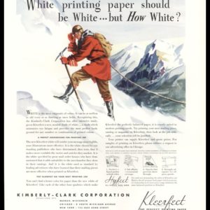 1936 Kimberly-Clark Kleerfect Paper Vintage Ad - Mountain Climber Art