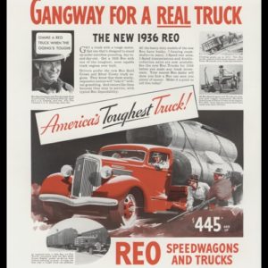 1936 Reo Speedwagons and Trucks Vintage Ad - "Gangway for a Real Truck"