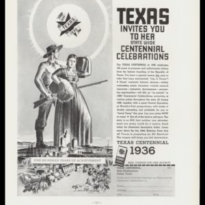 1936 Texas Centennial Vintage Ad - Pioneer Art