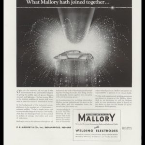 1938 P.R. Mallory & Co. Vintage Ad - Welding Art