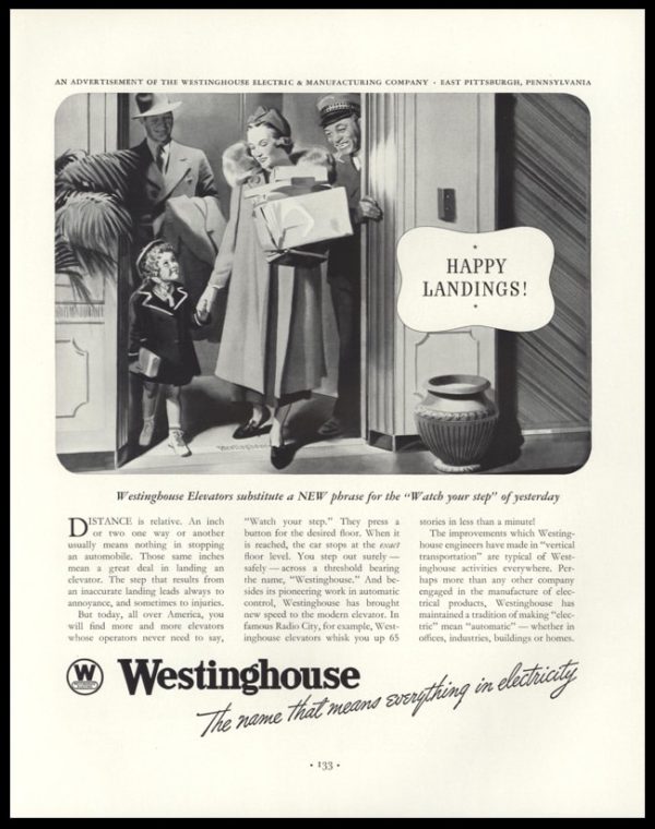 1938 Westinghouse Electric & Mfg. Co. Vintage Ad - Automatic Elevator