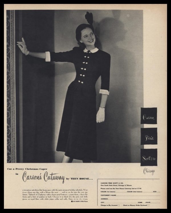 1947 Carson Pirie Scott & Co. Vintage Ad | Suit Dress