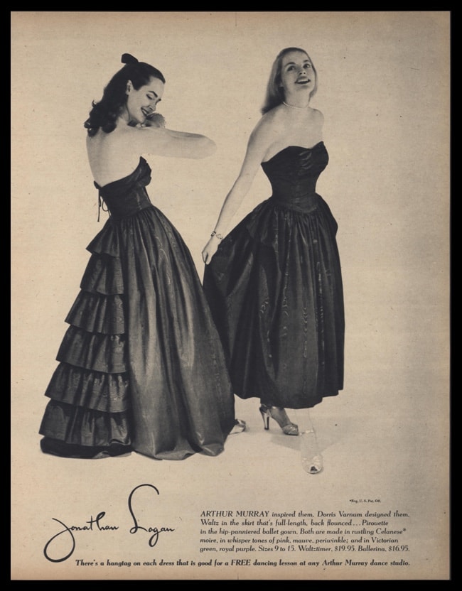 1947 Jonathan Logan Dress Vintage Ad | Doris Varnum | VTG Ads.com