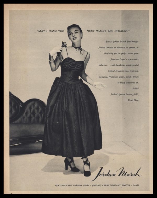 1947 Jordan Marsh Vintage Ad | Jonathan Logan Dress
