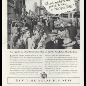 1947 NY State Dept of Commerce Vintage Ad - Streetscape Art