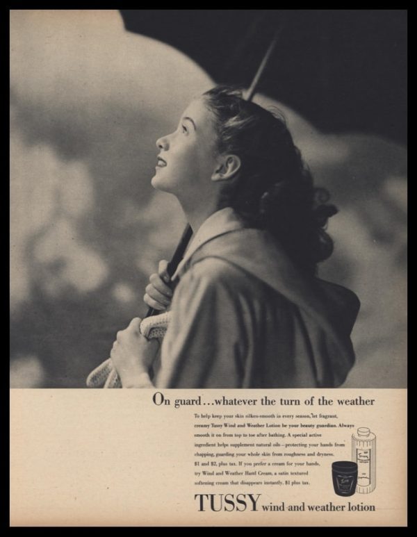 1947 Tussy Wind and Weather Lotion Vintage Ad