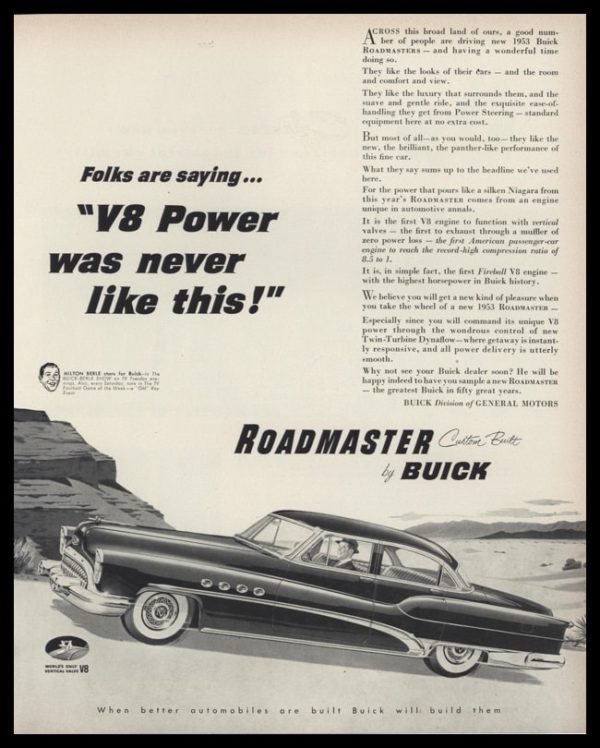 1953 Buick Roadmaster Vintage Ad | V8 Power