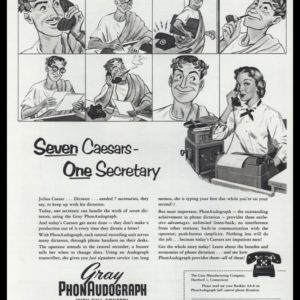 1953 Gray Phonaudograph Vintage Ad | Seven Caesars