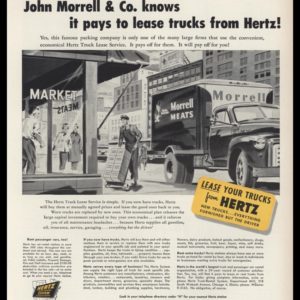 1953 Hertz Truck-Rental Vintage Ad | Morrell Meats