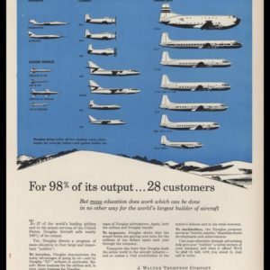 1953 J. Walter Thompson Vintage Ad | Douglas Aircraft