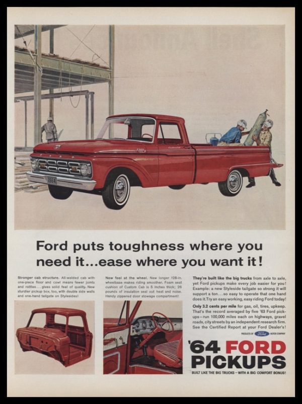 1964 Ford Pickup Truck Vintage Ad - Construction Site