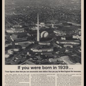 1964 New England Life Vintage Ad - 1939 World's Fair