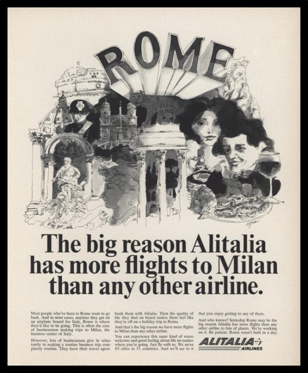 1965 Alitalia Airlines Vintage Ad - Rome
