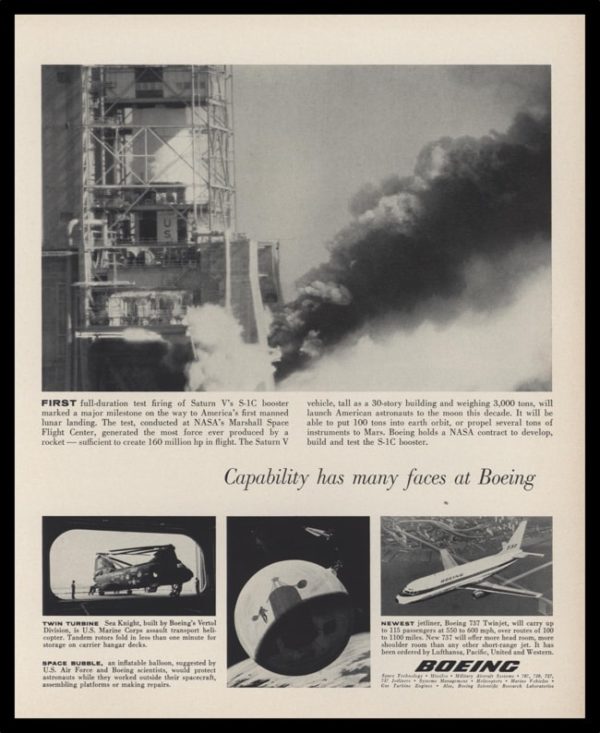 1965 Boeing Vintage Ad - Saturn V Rocket