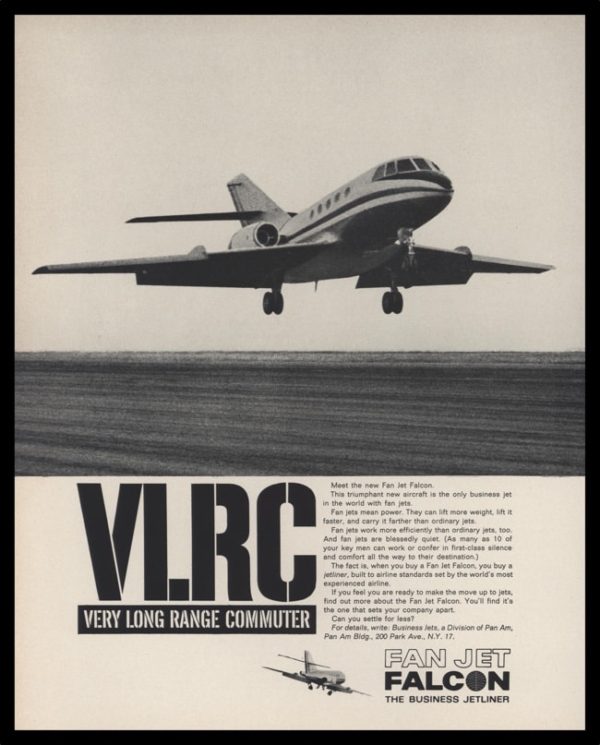 1965 Fan Jet Falcon Vintage Ad - Business Jetliner