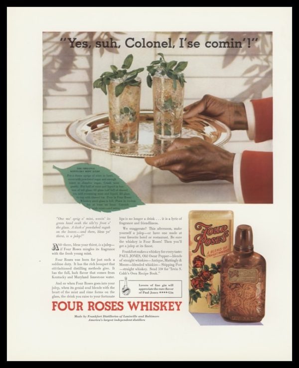 1935 Four Roses Whiskey Vintage Ad | Mint Julep