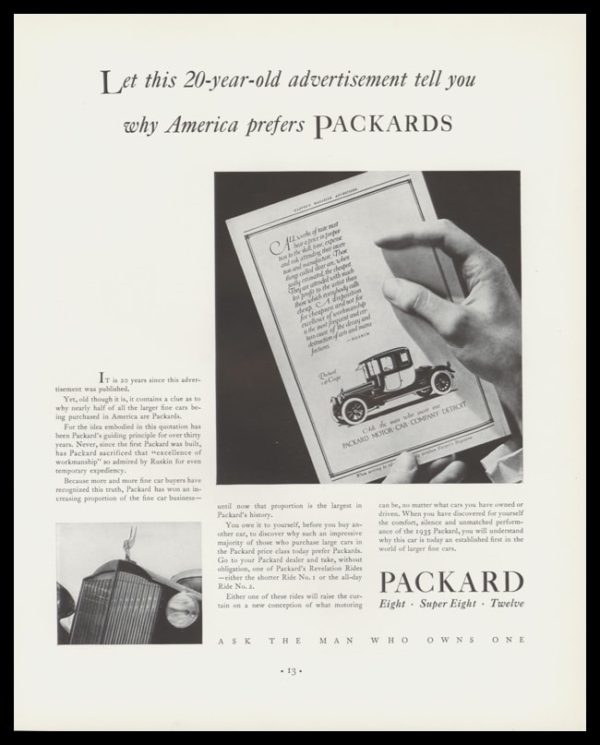 1935 Packard Vintage Ad | America prefers Packards