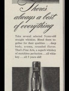1946 Fine Arts Whiskey Vintage Ad | Jock Scott Fly