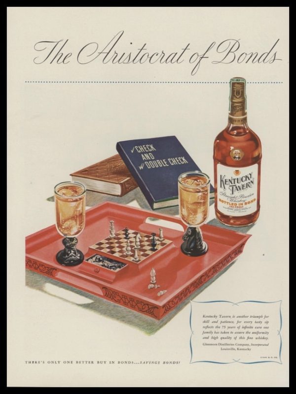 1946 Ad Kentucky Tavern Bourbon Whiskey | Chess Set