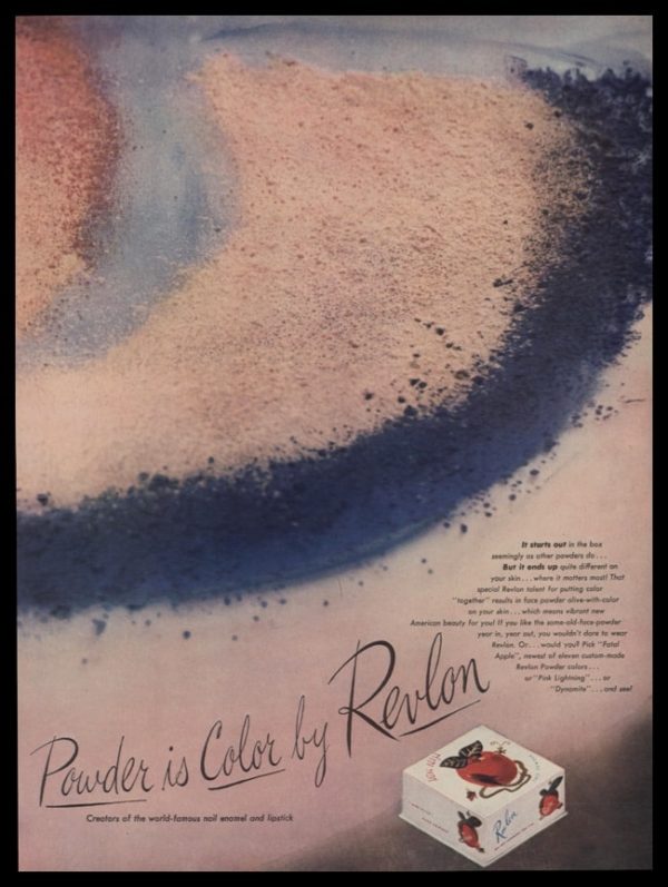 1946 Revlon Face Powder 2 Page Vintage Print Ad - Fatal Apple - Page 2