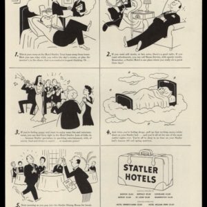 1946 Statler Hotels Vintage Ad | Tony Barlow Art
