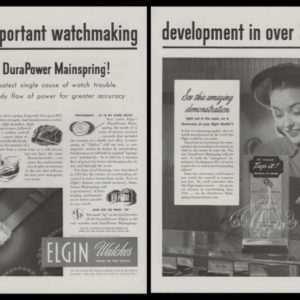 1947 Elgin Watches 2-Page Vintage Ad - Lord & Lady Elgin Watches