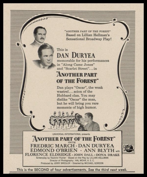 1948 Movie “Another Part of the Forest” Vintage Ad - Fredric March