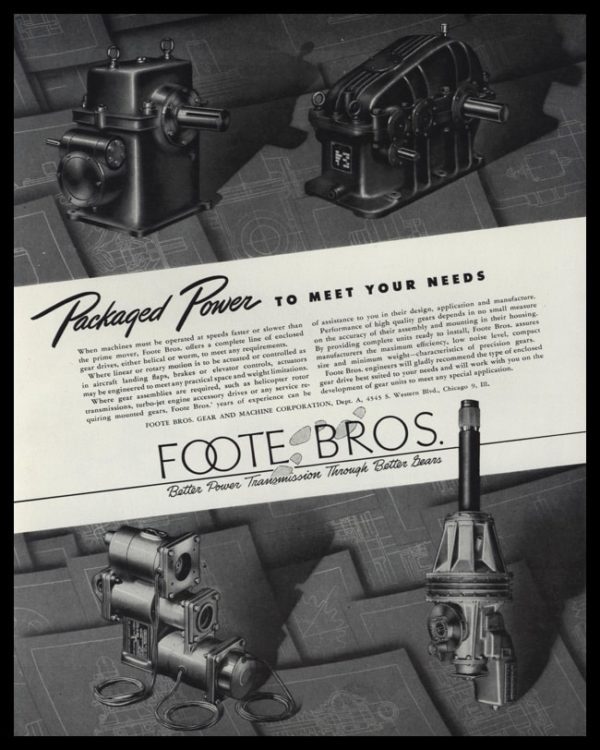 1948 Foote Bros. Gear and Machine Vintage Ad - Transmissions