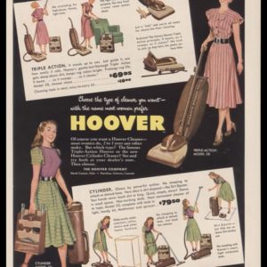 1948 Hoover Vacuum Vintage Ad | Models 50 & 28
