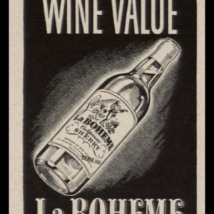 1948 La Boheme California Wines Vintage Ad