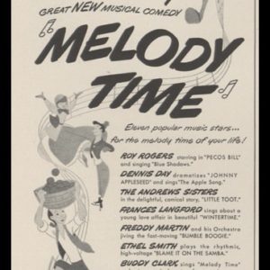 1948 Walt Disney's Melody Time Movie Vintage Ad - Roy Rogers