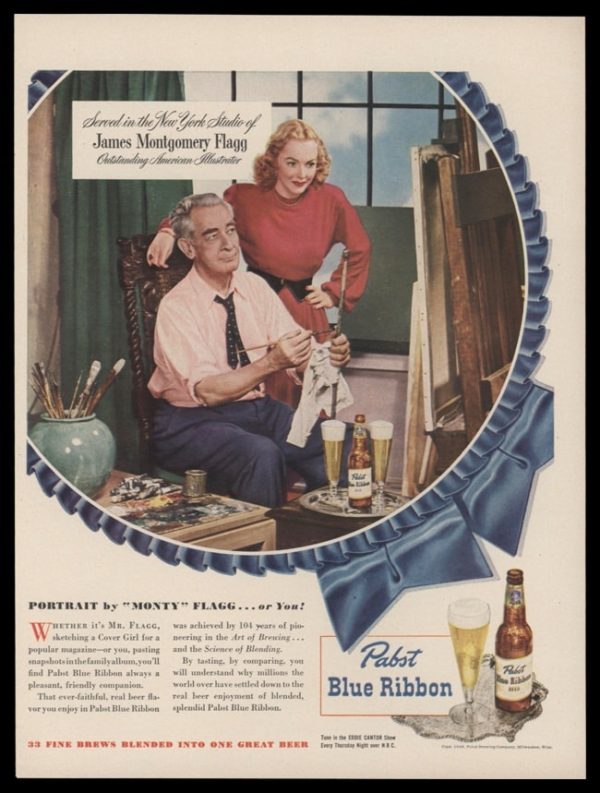 1948 Ad Pabst Blue Ribbon | James Montgomery Flagg