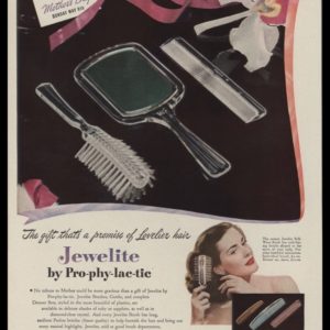1948 Jewelite Comb and Brush Set Vintage Ad