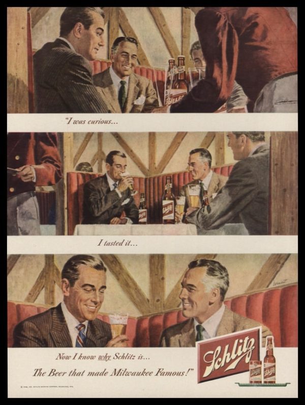 1948 Schlitz Beer Vintage Ad | Philip Dormont Art