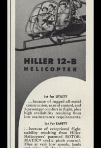 1953 Hiller 12-B Helicopter Vintage Ad