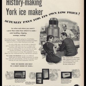 1953 York Ice Makers Vintage Ad | Lunch Counter Art