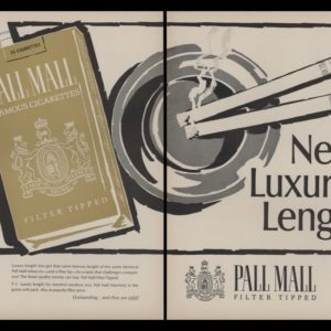 1966 Pall Mall Cigarettes 2 Page Vintage Ad - "New Luxury Length"