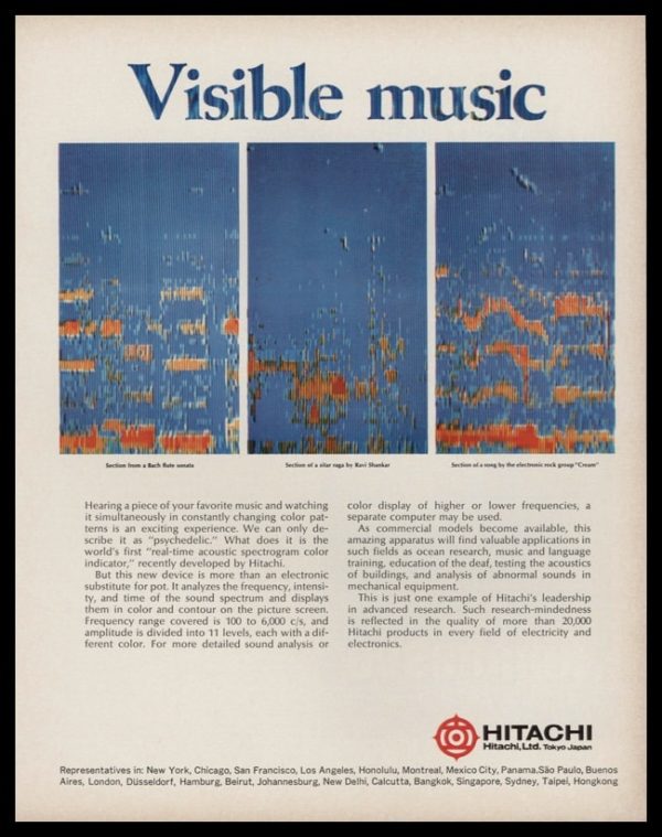 1969 Hitachi Spectrograph Vintage Ad | Visible Music