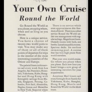 1928 American Mail / Dollar Steamship Lines Vintage Ad - "Round the World"