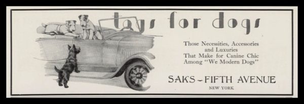1928 Saks Fifth Ave Vintage Ad | Tags for Dogs