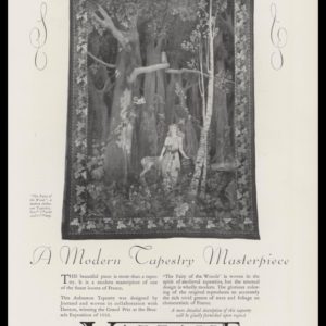 1928 Valiant Decorations & Furniture Vintage Ad - "Fairy in the Woods" Tapestry