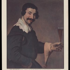 1938 Roguish Man With a Wine Glass by Diego Velasquez Vintage Print