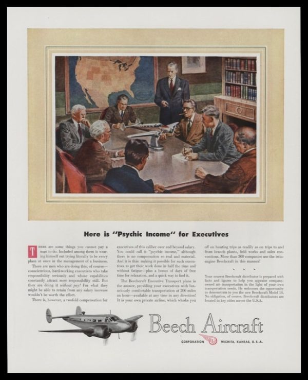 1947 Beech Aircraft Vintage Ad | Psychic Income