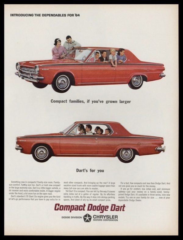 1964 Dodge Dart Vintage Ad | Compact Families