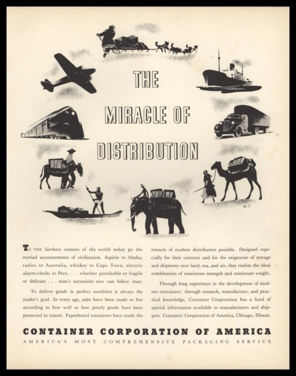 1936 Container Corporation of America Vintage Ad - "Miracle of Distribution"