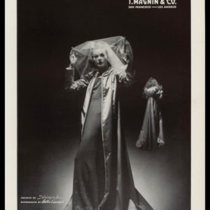 1936 I. Magnin & Co. Vintage Print Ad | Schiaparelli Dress